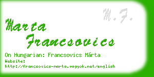 marta francsovics business card